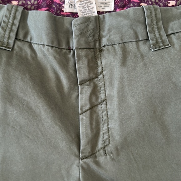 Super Cute Army Green Athletic Old Navy Ultra Low Rise Boot Pants Size 10 - Picture 7 of 13